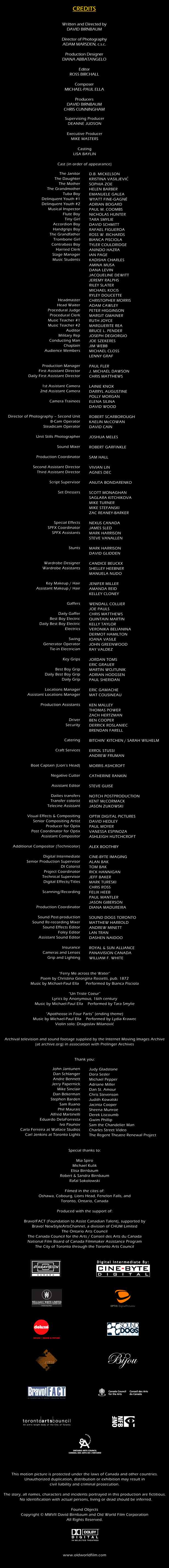 Found Objects End Credits